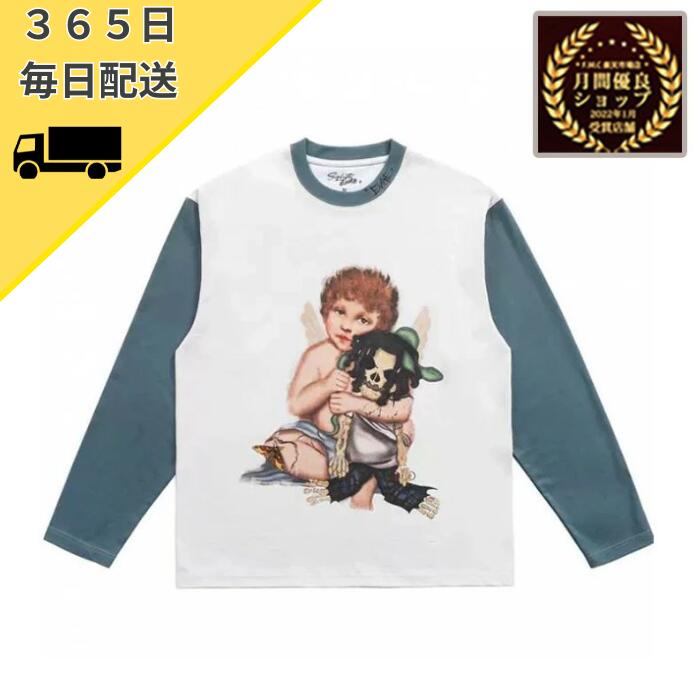 SALUTE サルーテ × EVAE MOB エバーモブ Collaboration 長袖 Tシャツ Skull Dog Hug Long Sleeve Tee スカル ヒップホップ ラッパー ストリートファッション ストリート