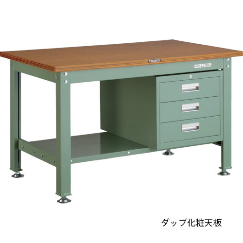 【トラスコ】HW型1200kgタイプ　中量作業台（３段引出付）　１２００Ｘ７５０ＸＨ７４０