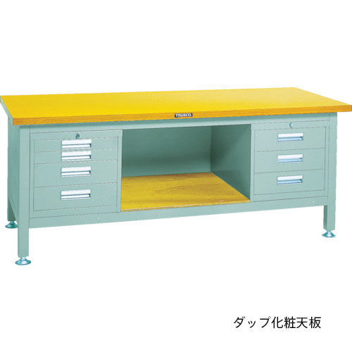 【トラスコ】TWZ型3000kgタイプ　重量作業台（３段・４段引出付）　１８００Ｘ９００ＸＨ７４０