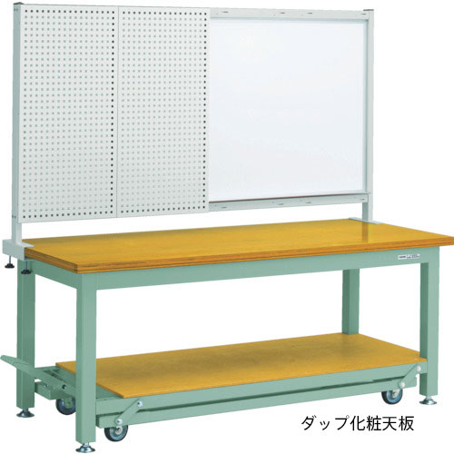 【トラスコ】TWC型3000kgタイプ 移動式重量作業台(前パネル・ホワイトボード付) 1500X750XH740|棚・ラックの専門店 ミクニヤ