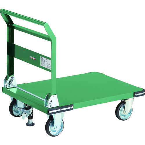 【トラスコ】鋼材製持っていく車 折りたたみ式 ９００Ｘ６００ Φ１５０押し付ける車 Ｌストッパー付