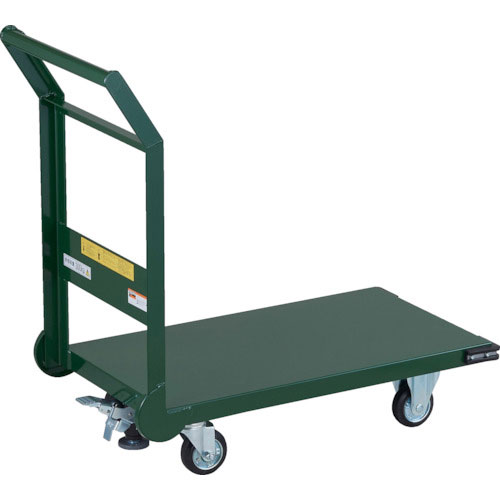 【トラスコ】鋼鉄製運搬車 鋼鉄製運搬車 ハンドル側自在車輪 800X450 Φ100プレス車 Lストッパー付