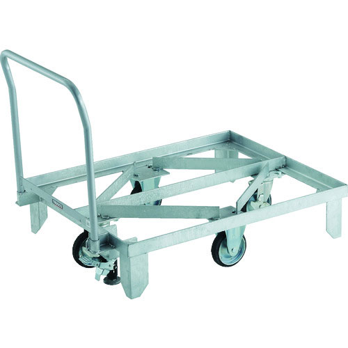 【トラスコ】ネットパレット台車 0810用 Lストッパー付 ハンドル付|棚・ラックの専門店 ミクニヤ