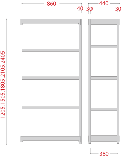 【送料込】【代引き手数料無料】≪ボルトを使わないから組立簡単!150kg/段軽中量ボルトレス棚・増連型≫【高さ2100x横幅900x奥行450x棚板4枚(有効段数3段)】【オープン記念ポイント10倍】10P13apr10