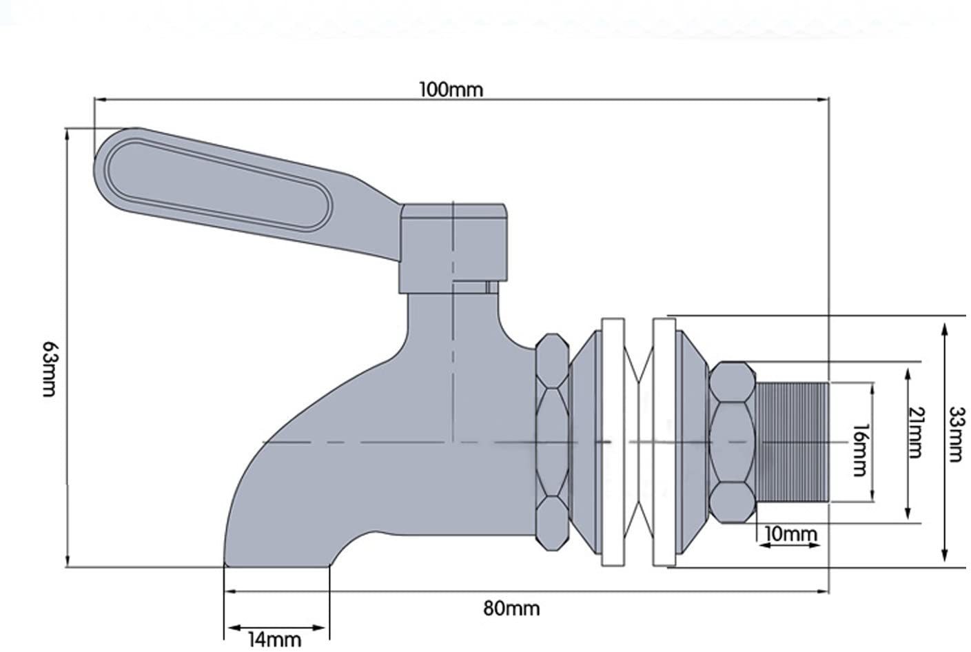 楽天市場 ランキング入賞1位 Kinnor ステンレス蛇口 16mm 瓶蛇口 樽用 酒樽用 焼酎サーバー用 イグルー ジャグ用 ビールサーバー用 ウォータージャグ用 コック 注ぐ交換蛇口 ステンレス素材で耐久性がある 腐食や水垢なし シルバー Lulalula