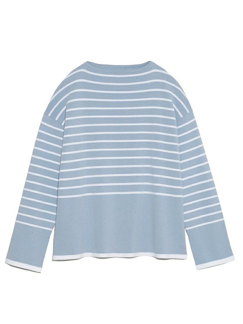 ボートネックスリットボーダーニットトップス Mila Owen ミラオーウェン