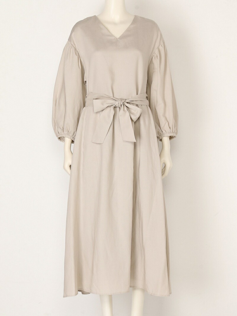 楽天市場 Rakuten Fashion Sale 45 Off Vネック袖ボリューム麻混op Mila Owen ミラオーウェン ワンピース ワンピースその他 ベージュ ブラック Rba E 送料無料 Mila Owen