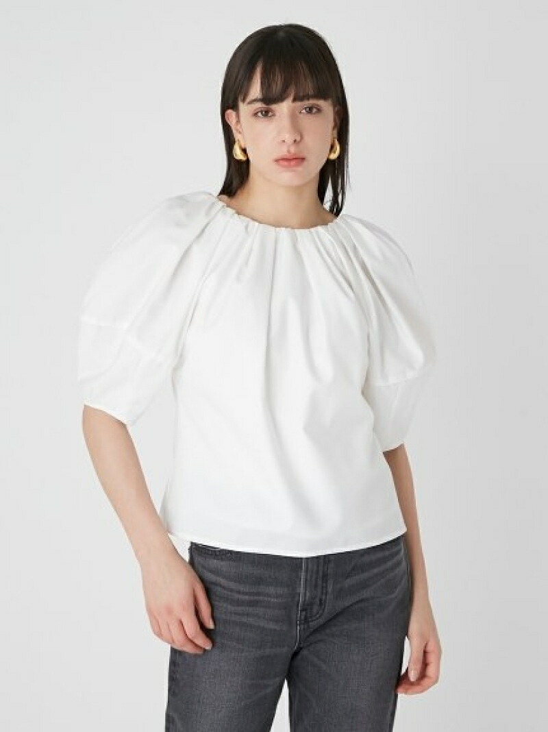 SALE／30%OFF】ギャザーデザイン構築パフスリーブブラウス 