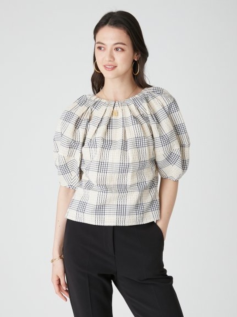 SALE／30%OFF】ギャザーデザイン構築パフスリーブブラウス