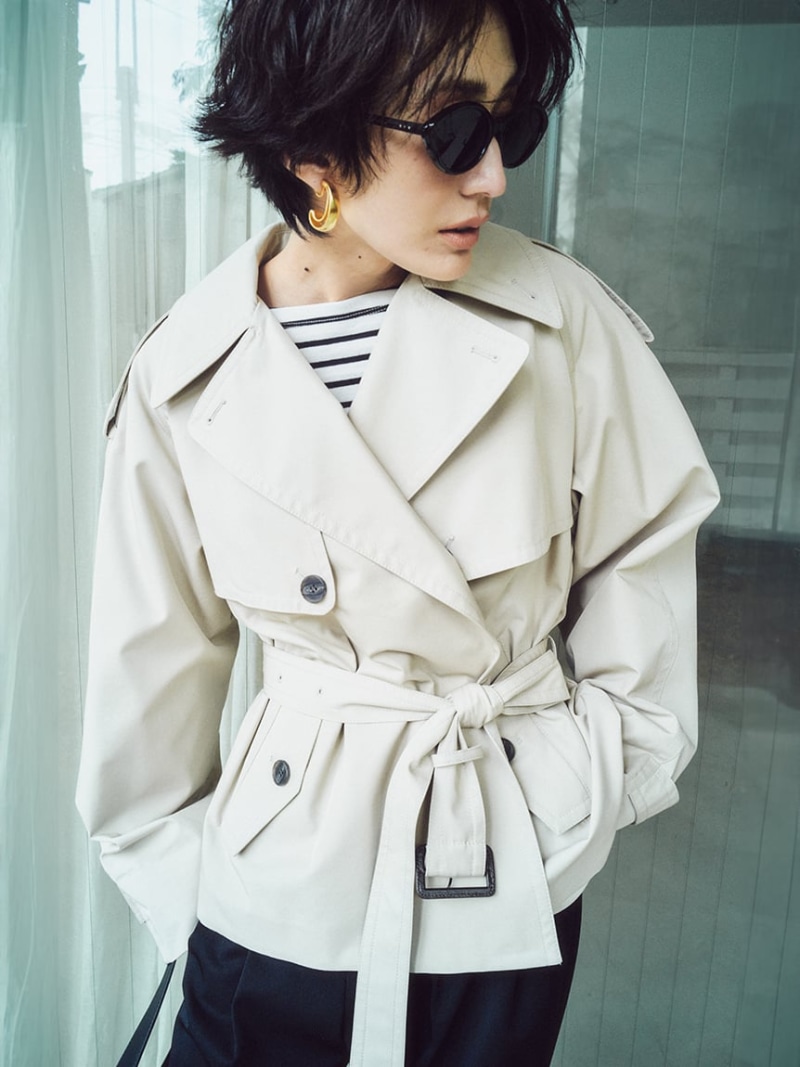 【SALE／20%OFF】ショートトレンチコート Mila Owen ミラオーウェン ジャケット・アウター トレンチコート レッド【RBA_E】【送料無料】[ Fashion]