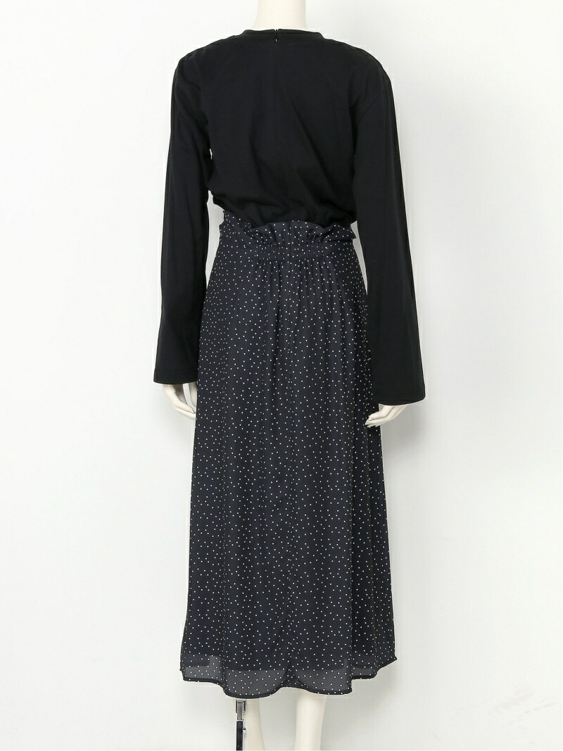 楽天市場 Rakuten Fashion ロングスリーブt Shドッキングop Mila Owen ミラオーウェン ワンピース 長袖ワンピース ブラック ブラウン ホワイト 送料無料 Mila Owen