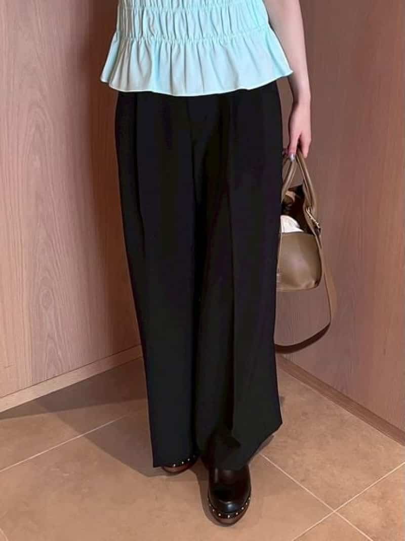 【SALE／30%OFF】ドライタッチ2タックワイドパンツ Mila Owen ミラオーウェン パンツ その他のパンツ ピンク ブラック【RBA_E】【送料無料】[ Fashion]｜Mila Owen／ミラオーウェン