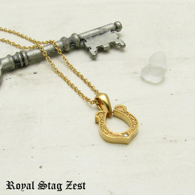 ネックレス メンズ シルバー K23RGP ゴールド RoyalStagZEST ホースシュー 馬蹄 スモールサイズ 天然 ダイヤモンド SN26-010【ペンダント】