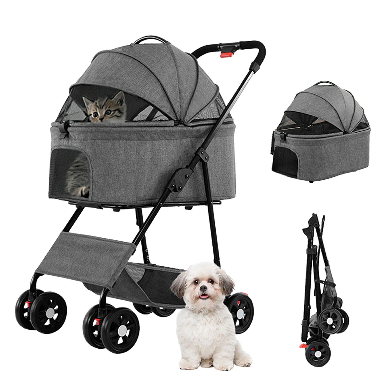 愛玩動物手押し車 犬用手押し車 ペットバギー 懸け隔てる型 折りたたみ式 4輪 前輪360°回転させる 後輪うち切り付 ワンタッチ取りまわし 小型犬 中型犬 多頭 猫相応う 通気性 通気窓 耐荷重20KG 釣りあい性 精神的な統合飾り気の無い パウダーコンパクト 出で立つ 旅する 買い出し ほっつき歩く