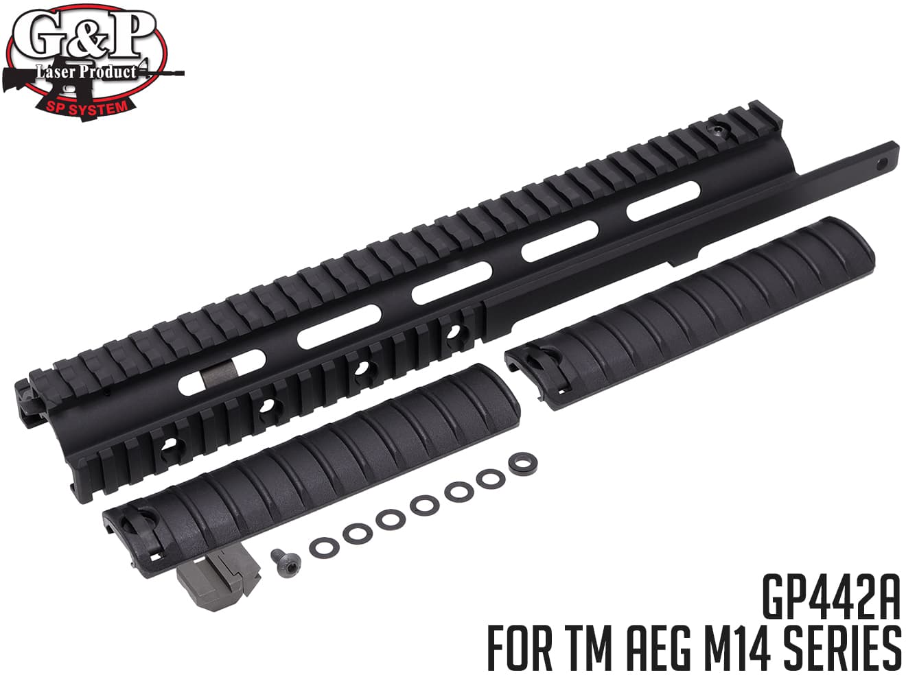 【楽天市場】【高精度・各部アジャスト可能でポン付！】G&P GP442A 東京マルイM14 RAS キット/BK（黒・ブラック）★A6063を ...