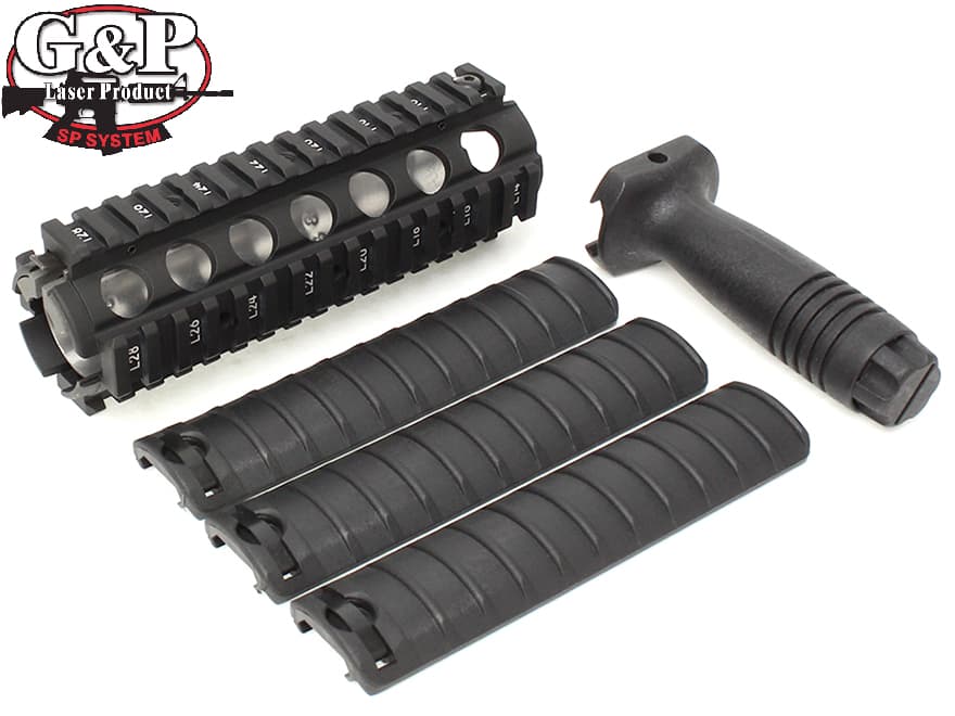 【楽天市場】【レールパネル&グリップ付属】G&P M4 CARBINE RASキット Aタイプ BK 各社リアルサイズM4/M16シリーズ 次 ...