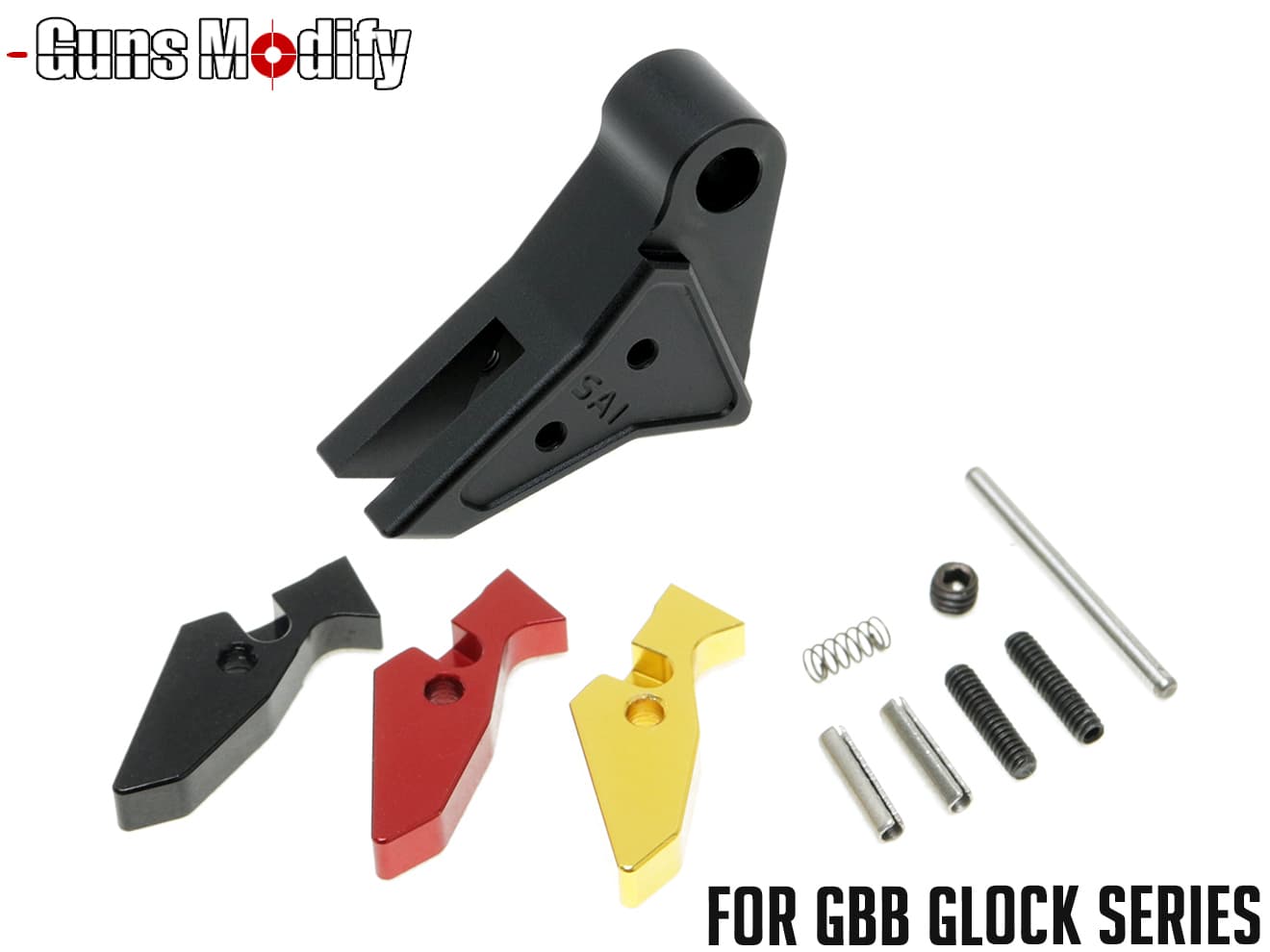 楽天市場 Guns Modify Glock Saiスタイル アジャスタブルトリガー フラットフェイス ブラック マルイ Umarex Gbb G17 G18c G22 G26 G34 グロック トリガーセフティ付 黒 ミリタリーベース