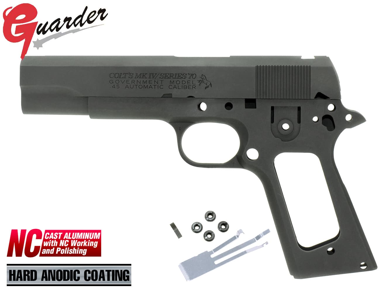 M1911-24(C)BK■GUARDER COLT 1911 シリーズ70's アルミスライド＆フレーム◆東京マルイ GBB M1911系対応 コルトガバメントモデル 刻印 民間コルト リアルに再現