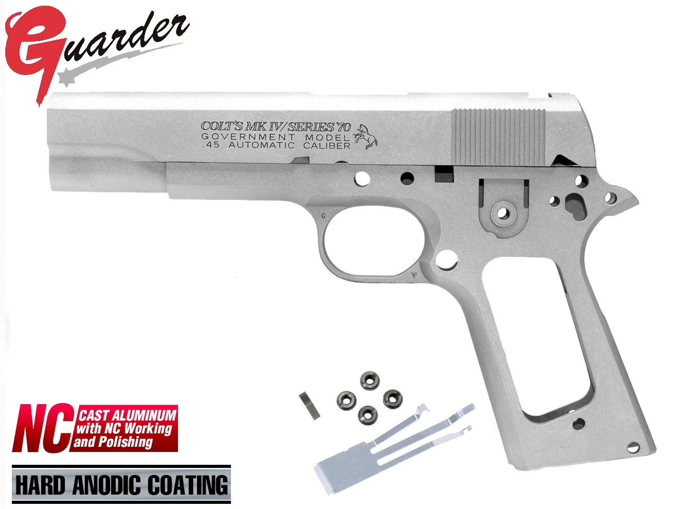 M1911-24(C)SV■GUARDER COLT 1911 シリーズ70's アルミスライド＆フレーム◆SV コルトガバメントモデル刻印 1970～1983年代 民間コルト1911を再現! マルイ 1911