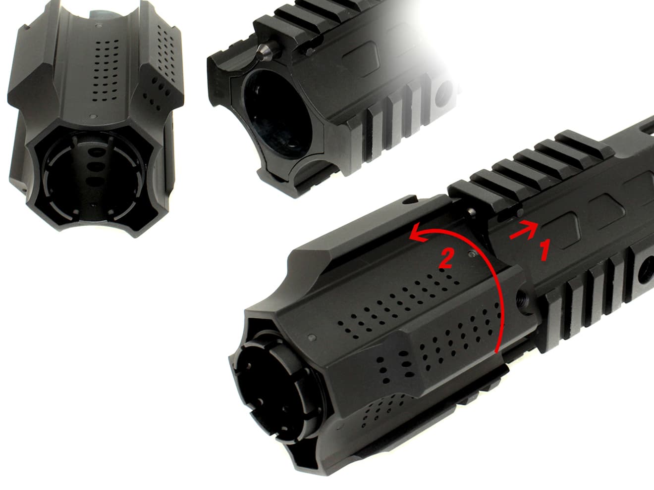 G/&P GBB Long Railed Handguard with SAI QD System for WA M Series WP201L