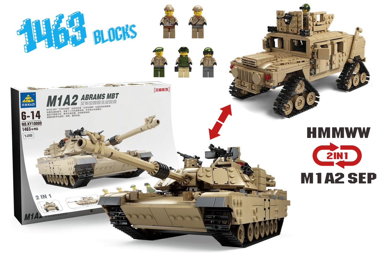 楽天市場 Afm 2in1 M1a2 エイブラムス Hmmww 無限軌道ver 1463blocks ハイグレード ミリタリーブロック リアルさがヤバイ 米軍最強戦車を再現 ミリタリーベース