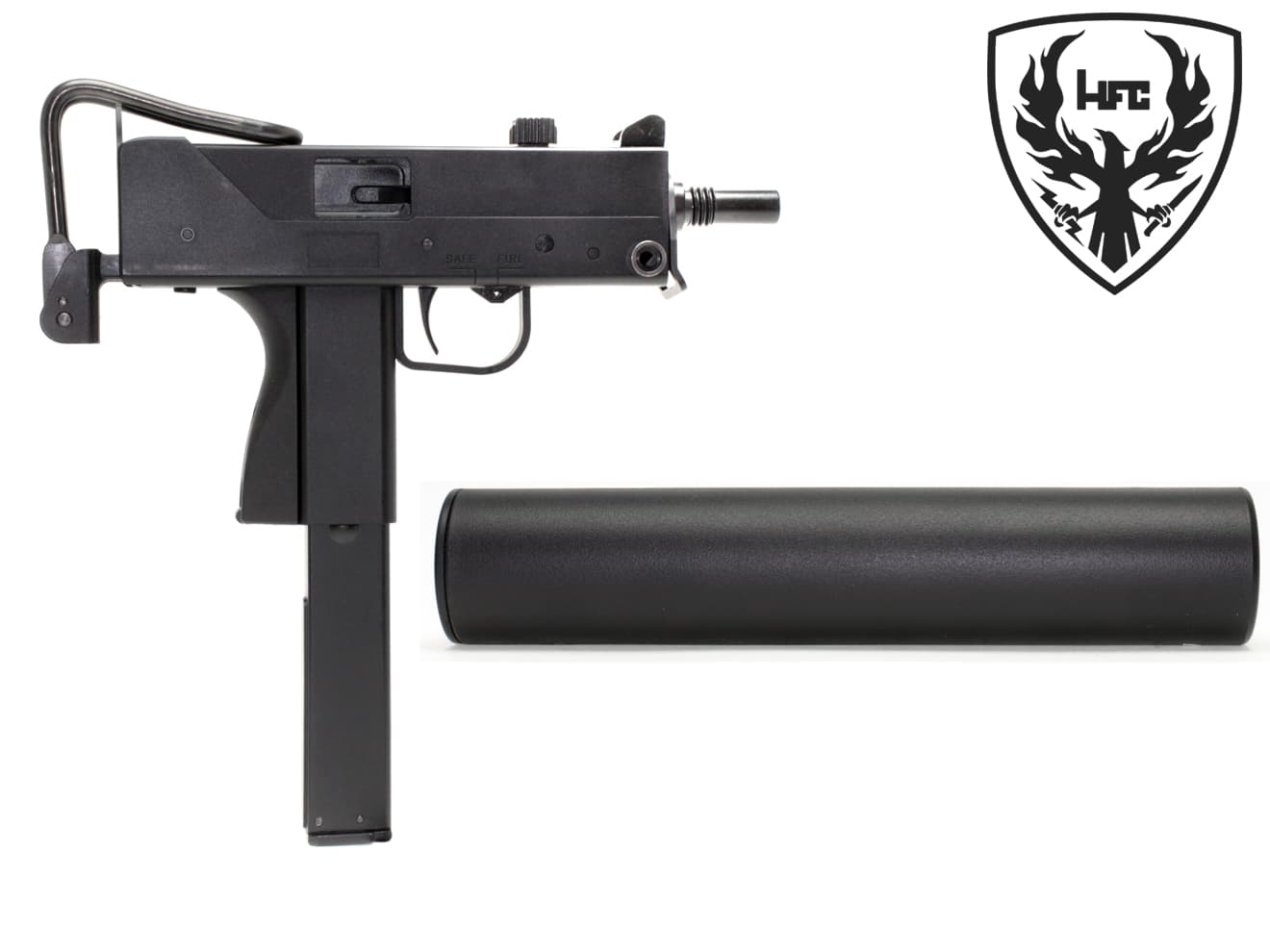 HFC GBB イングラム M11◆ガスブローバック イングラム MAC１１ マックイレブン セミ/フル 切替可能 ABS樹脂レシーバーだけどリアル質感