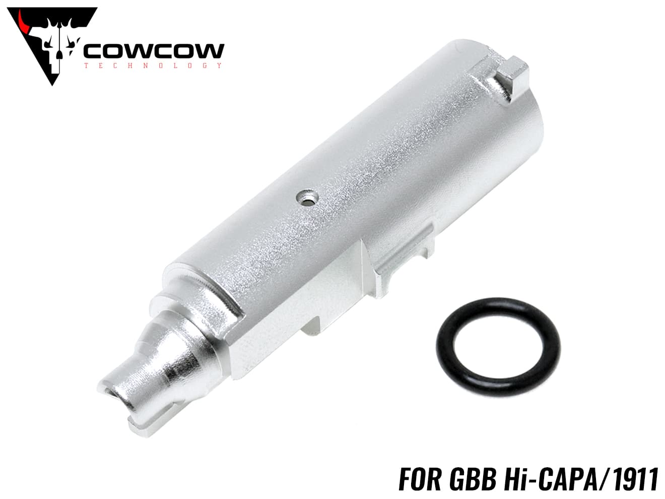 COWCOW TECHNOLOGY A7075 強化ハイフローノズル w/ Oリング Hi-CAPA/1911◆5.1/4.3/MEU/M1911A1 超高強度 逃げ反りシャットアウト 破損対策
