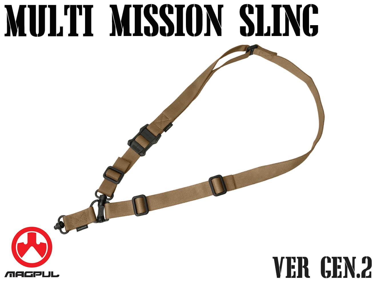【正規品】MAGPUL MS4 デュアル QD GEN.2 スリング コヨーテ◆マグプル正規品 MA510430311 スリング ガンベルト 2ポイント 切り替え可能 MSシリーズ