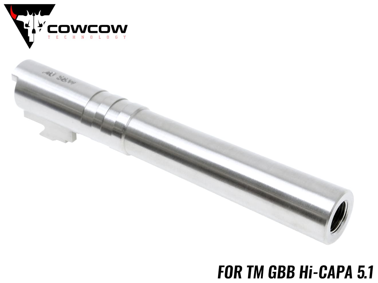 COWCOW TECHNOLOGY OB1 ステンレス スレッドアウターバレル .40S&W TM Hi-CAPA5.1◆東京マルイ ハイキャパ用 11mm正ネジ対応 ドレスアップ