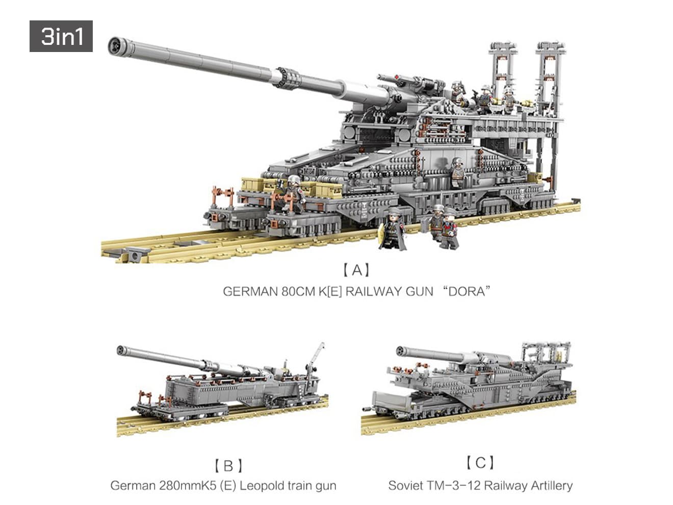 楽天市場 Afm ドイツ軍 80cm 列車砲 Dora 3846blocks 1 72 スケール ドイツ軍 巨大列車砲 ドーラ 3in1仕様 ミリタリーグッズ ディスプレイ用 ミリタリーベース