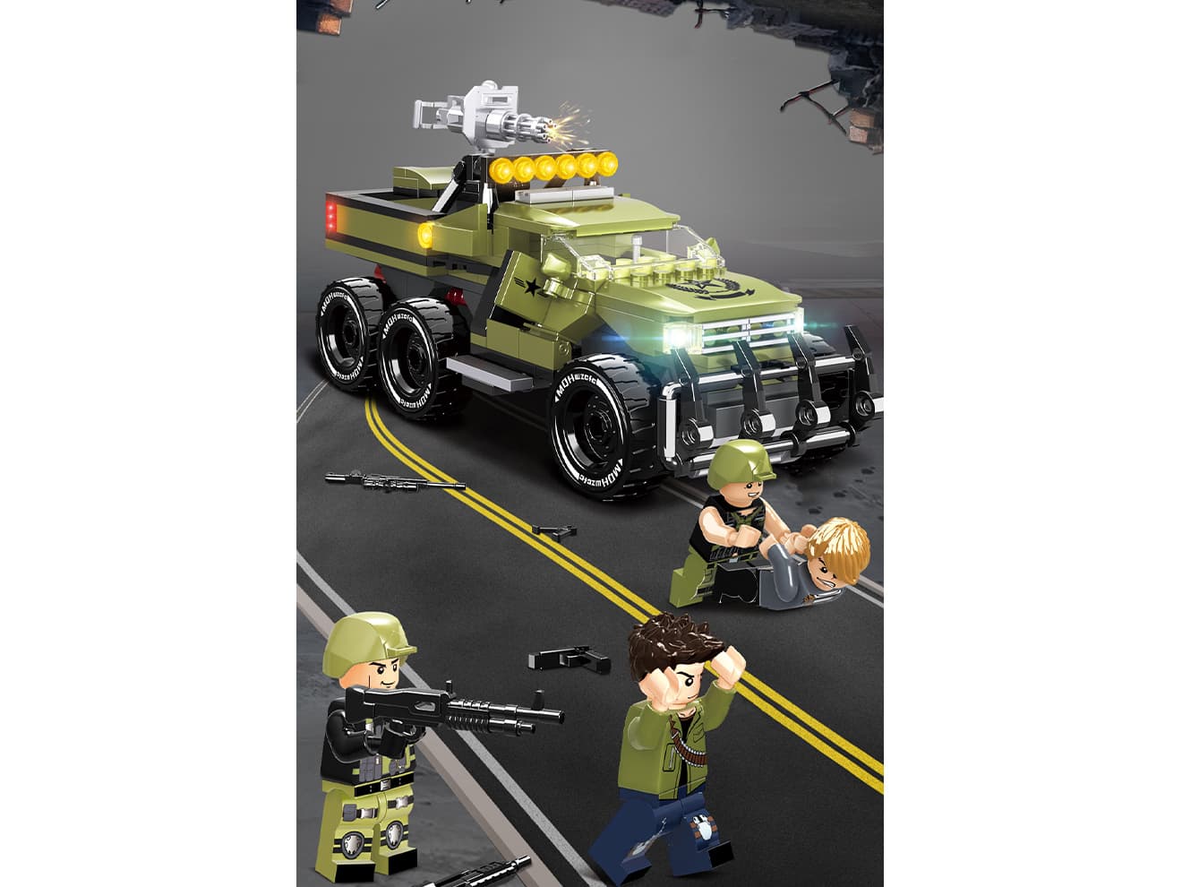 楽天市場 Afm エンカウンターバトルフィールドシリーズ タワーアサルター Vs 6x6 装甲車 471blocks 6wd装甲車 パトロール隊 給水塔 ジオラマ作成 ミリタリーベース