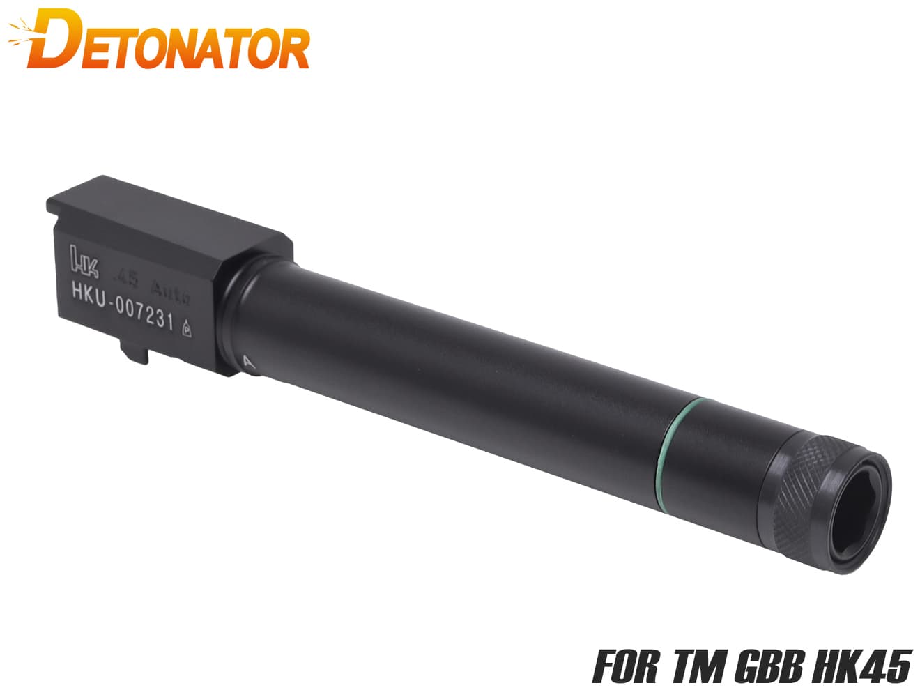 DETONATOR HK45 アルミアウターバレル サイレンサー対応 逆ネジ◆デトネーター/東京マルイ/スレッドバレル/ガスブローバック/GBB