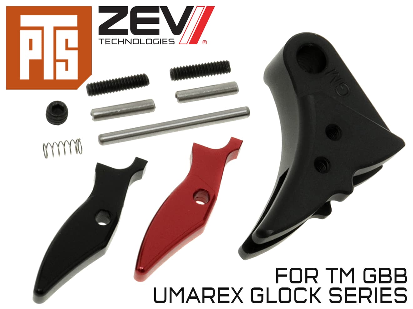 正規品 Pts Zev Fulcrum Pro トリガー For Glock Bk 東京マルイ ガスブローバック Umarex Glockシリーズ対応 ショートストローク化 耐衝撃性アップ Cdm Co Mz