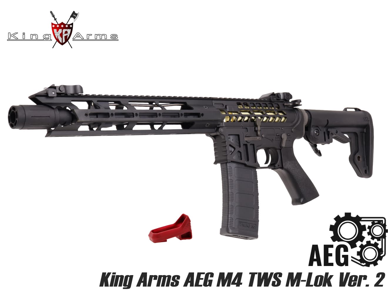 King Arms AEG M4 TWS M-Lok Ver. 2 限定モデル◆アルミ合金製 MosFET 軽量 セットアップ ホップ調整 ダミーポートカバー ロック機能 搭載 ハイエンドモデル｜ミリタリーベース 34,320円