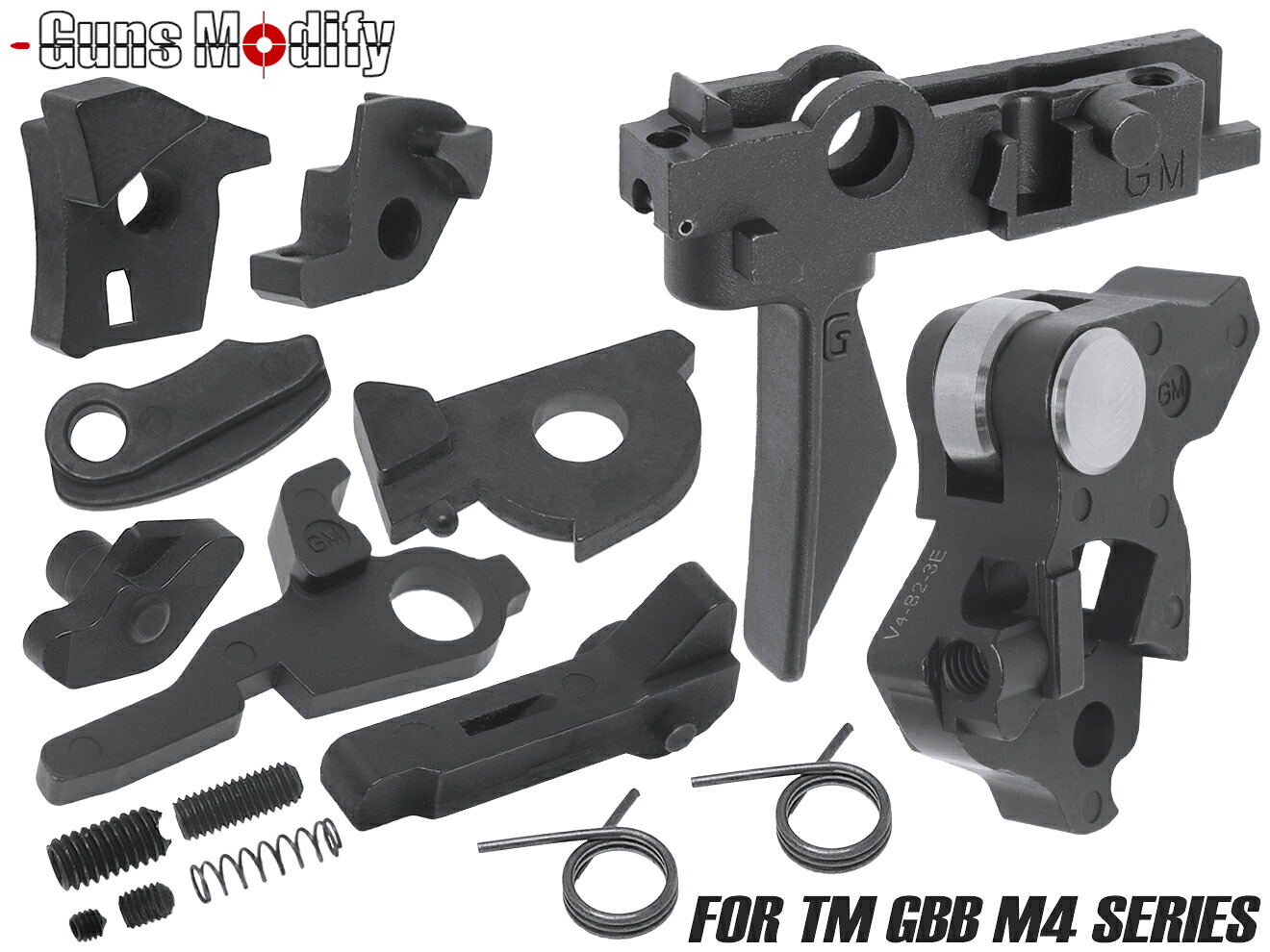 Guns Modify MIM スチール ファイアリングパーツセット＋ダイレクトモード対応 アジャスタブルハンマー＋Gスタイル アジャスタブルトリガーセット for TM GBB M4
