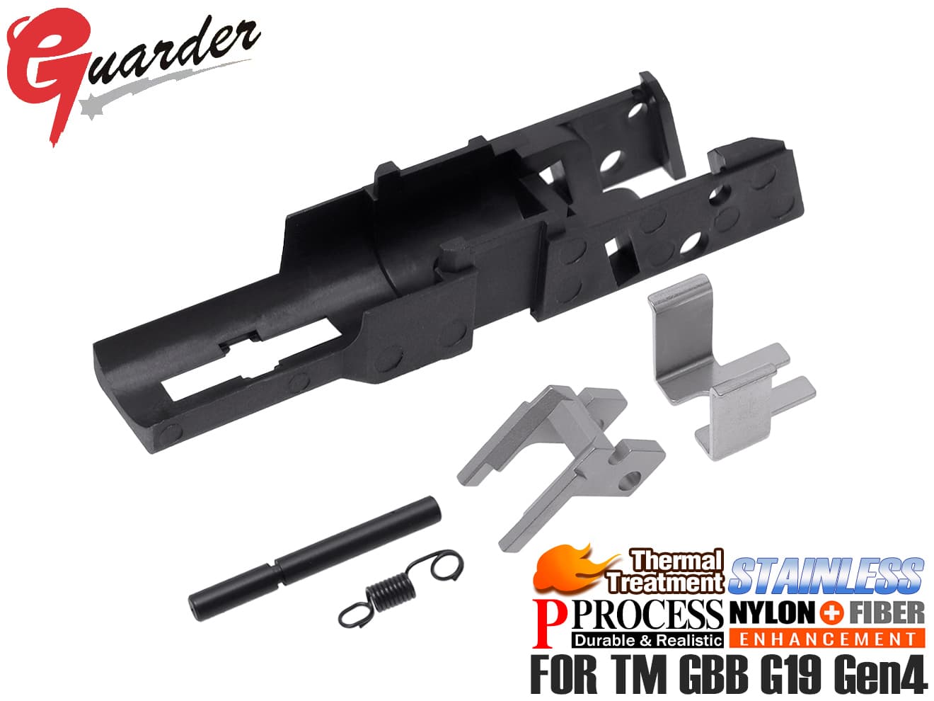 GLK-253(BK)■GUARDER リアリスティック フロントシャーシセット for マルイ G19 Gen4◆ポリマー ステンレス ハイブリッド構造 リアル 実銃 再現 ストリッピング
