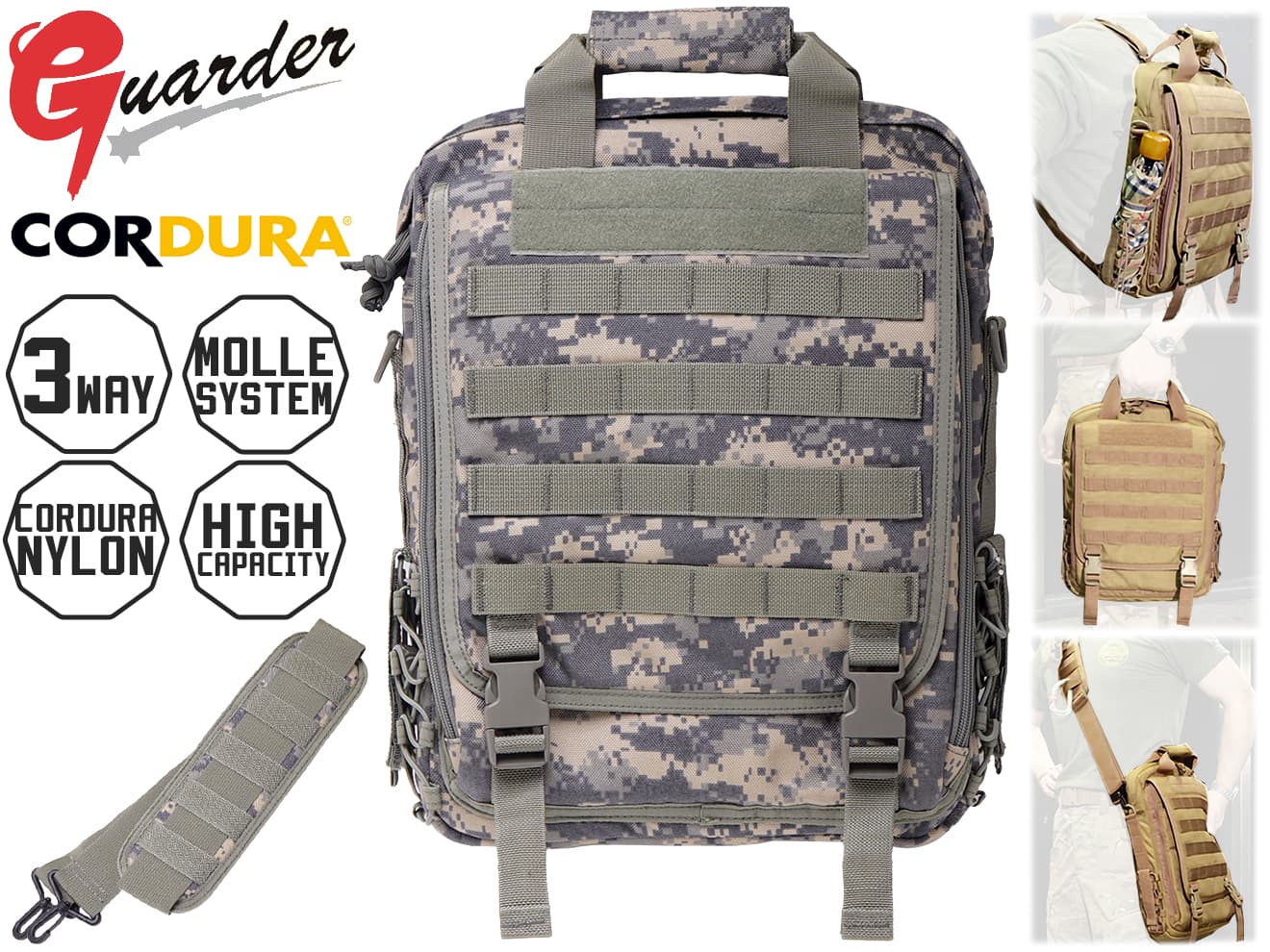 楽天市場】B-16C(OD)□GUARDER 3WAY MOD タクティカルバッグ◇MOLLE