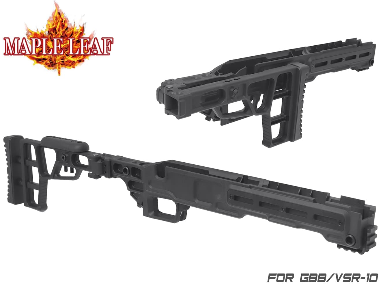 Maple Leaf MLC-S2 フォールディング タクティカルストックキット for VSR-10◆折り畳み可能 脱着 ライフルストック スケルトン M-LOK M4グリップ マルイ MARUI