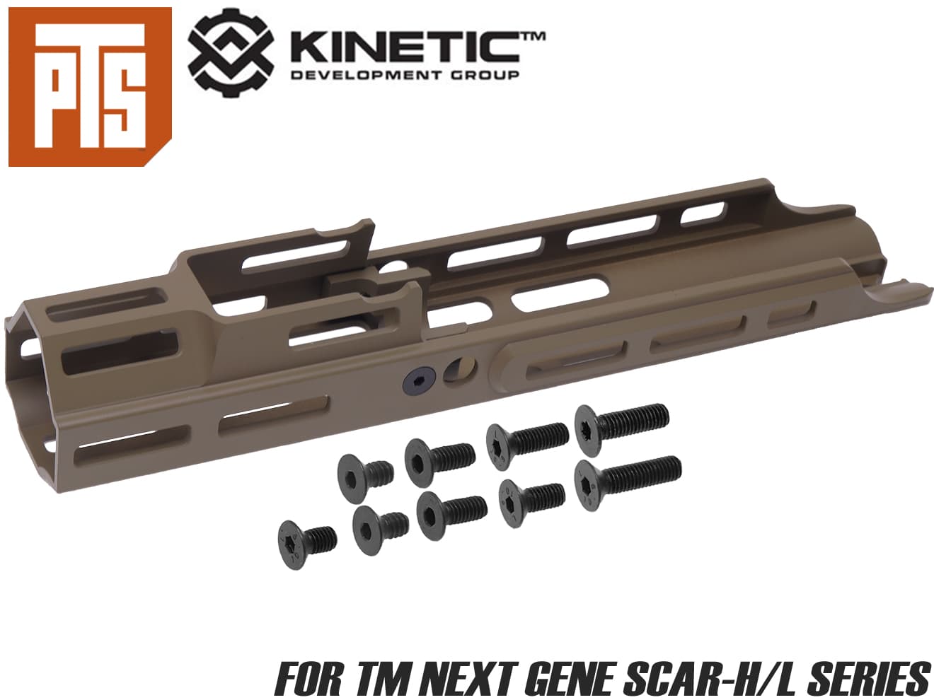 PTS Kinetic SCAR MREX M-Lok Mk.2 4.25インチ エクステンションレール◆メーカー品 DE SCAR AEG 電動 レール 延長 M-LOKスロット 拡張性 軽量 強度 カスタム｜ミリタリーベース
