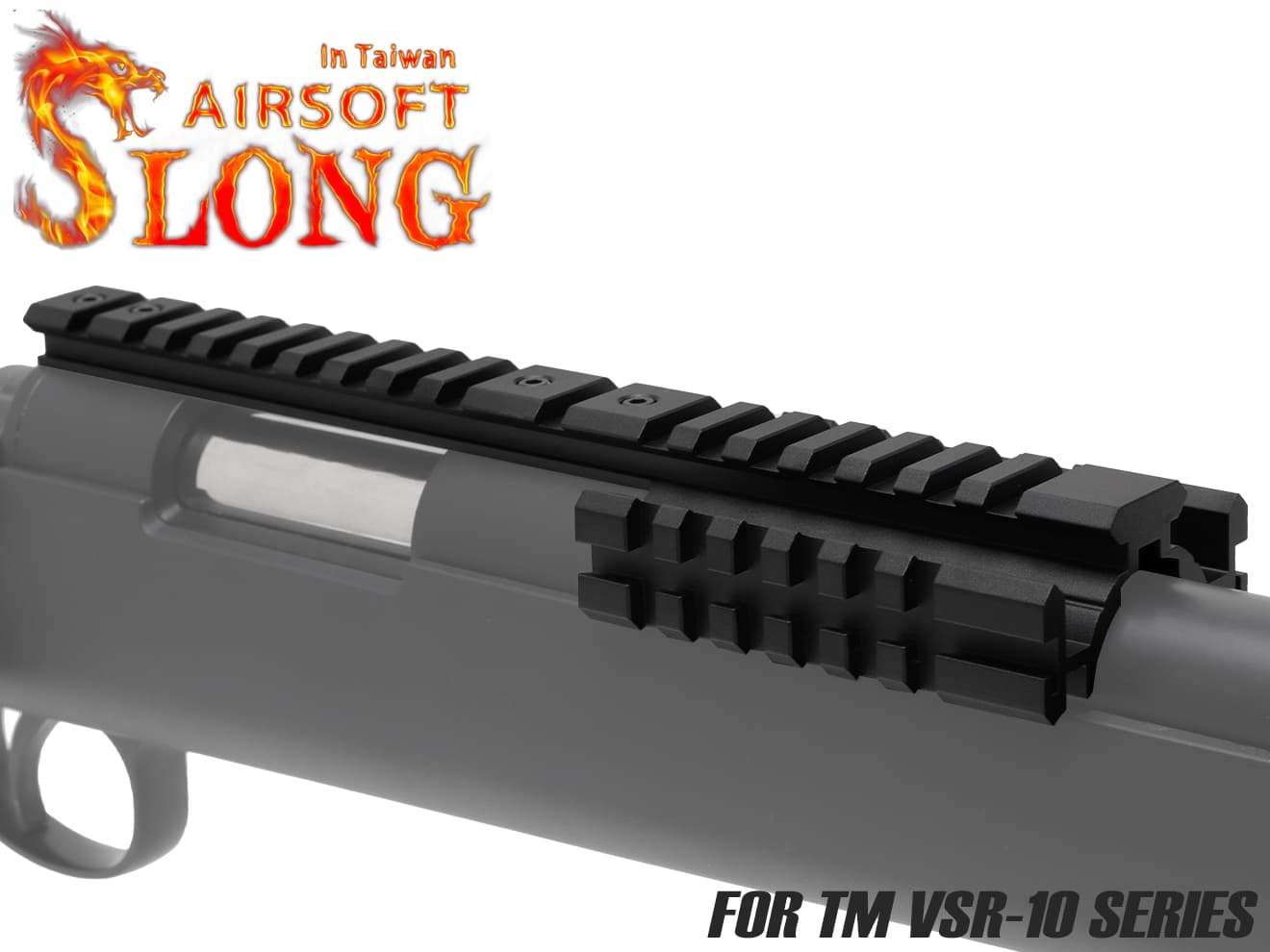 SLONG AIRSOFT アルミCNC トリプルレール スコープマウント VSR-10◆東京マルイ MARUI ブラック トリプル 左右 7スロット レール スコープ ベース 延長 拡張