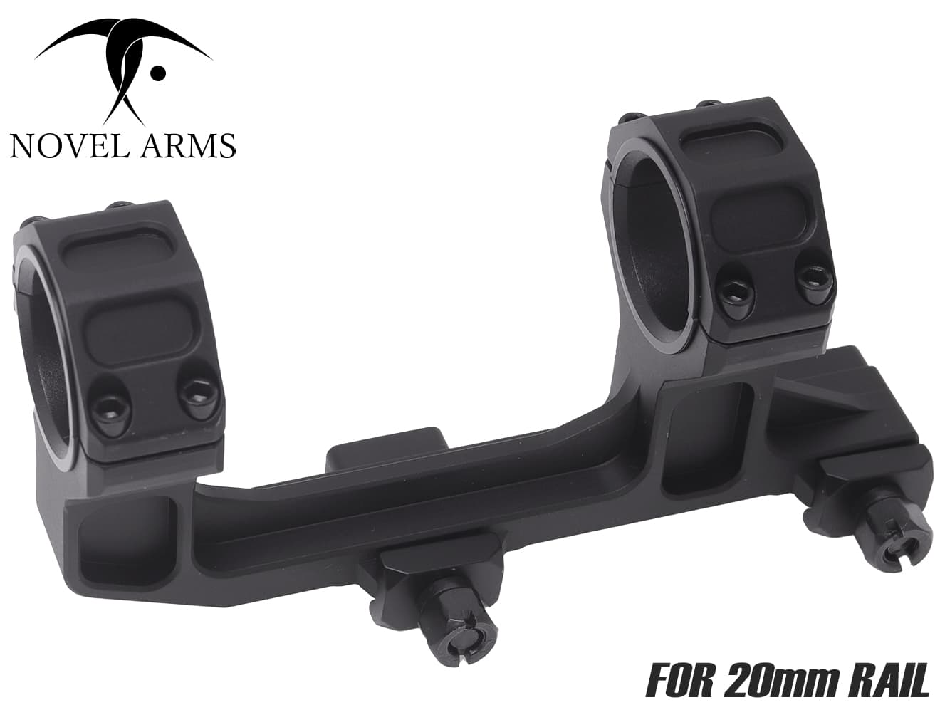 NOVEL ARMS AR-15 ワンピース ハイマウント 30mm径/1インチ対応 BK◆ブラック リングマウント マウントリング 20mm レール ライフルスコープ CQB CQC 近距離戦闘