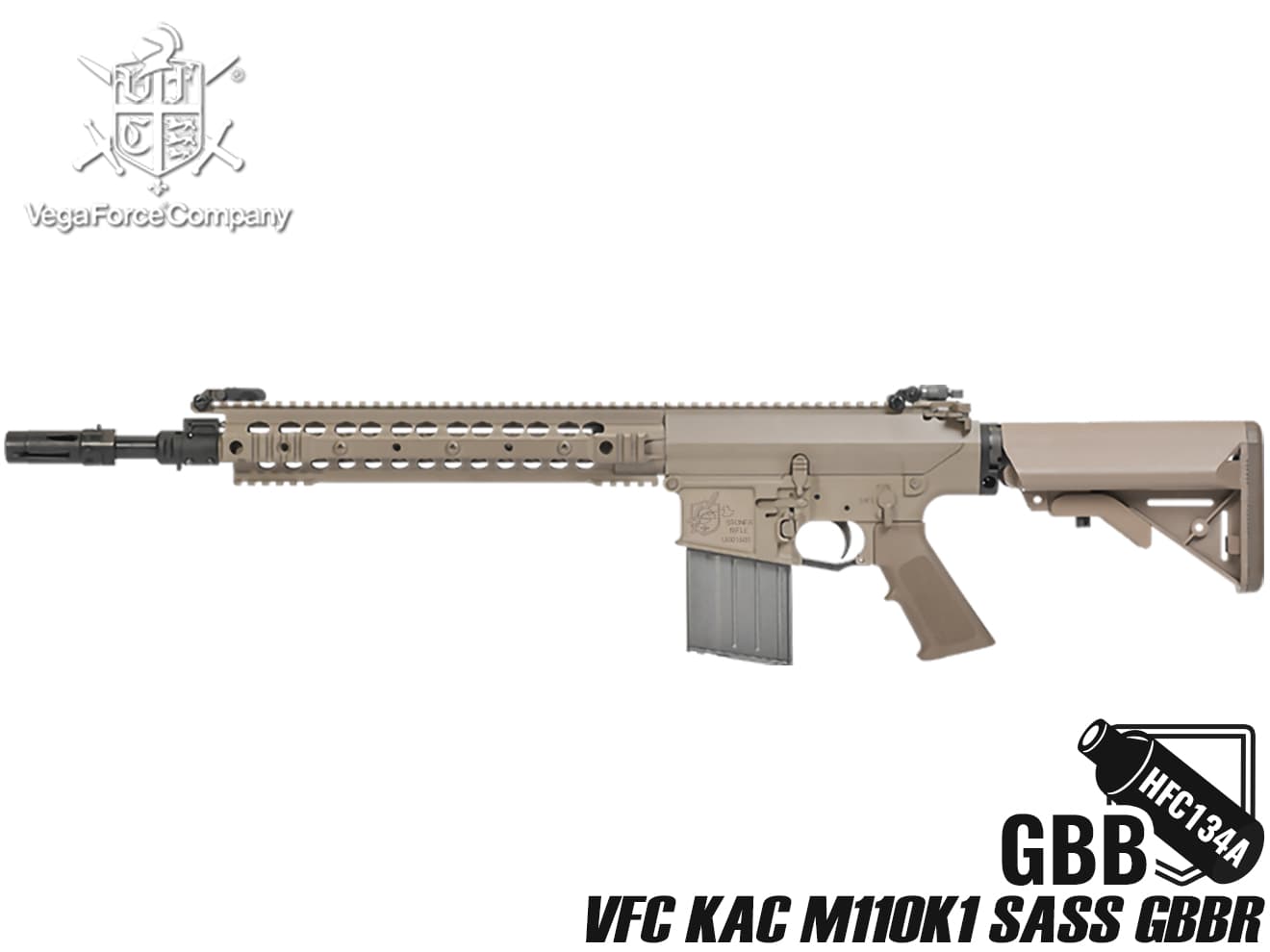 VFC、KAC M110 SASSマガジン、 3個 VFC KAC M110 SASS ガスブローバック (Knight\u0027s