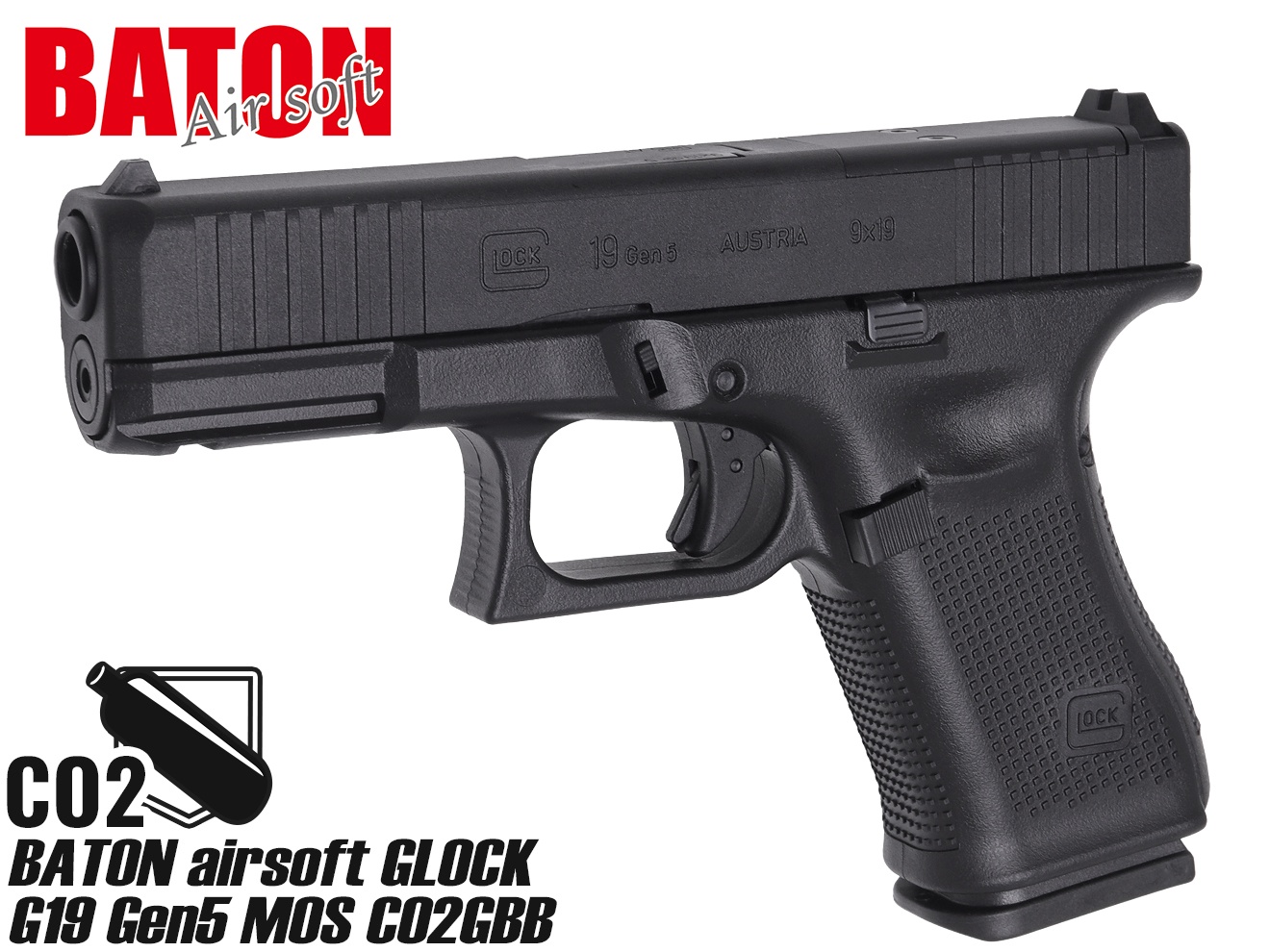 楽天市場】ガスガン BATON GLOCK G17 Gen.5 MOS CO2ガスブロー