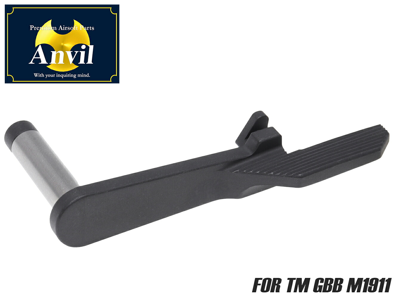 ANVIL マルイM1911/HC スライドストップ -Colt Extended- スティールブラック◆東京マルイ 1911/ハイキャパ対応 GBB アンヴィル 別体式シャフトで操作感向上｜ミリタリーベース