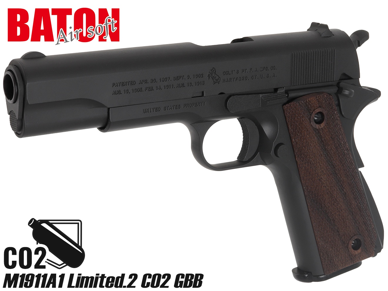 楽天市場】ガスガン BATON M1911A1 ミリタリーガバメント CO2ガス