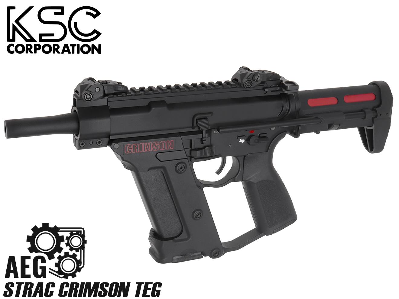 KSC STRAC クリムゾン TEG 電動ガン本体 18歳以上対象◆コンパクト AEG CRIMSON ケーエスシー4544416243515 SMG PDW PCC エアガン トイガン｜ミリタリーベース