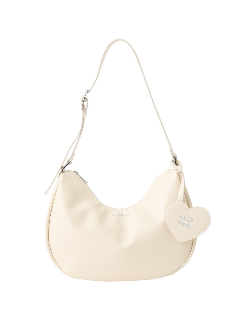 HEART MIRROR SHOULDER BAG MILKFED. ミルクフェド 御徒面子 余分の物の御徒面子 ベージュ 黒いこと 白いこと【貨物輸送無料】[ Fashion]