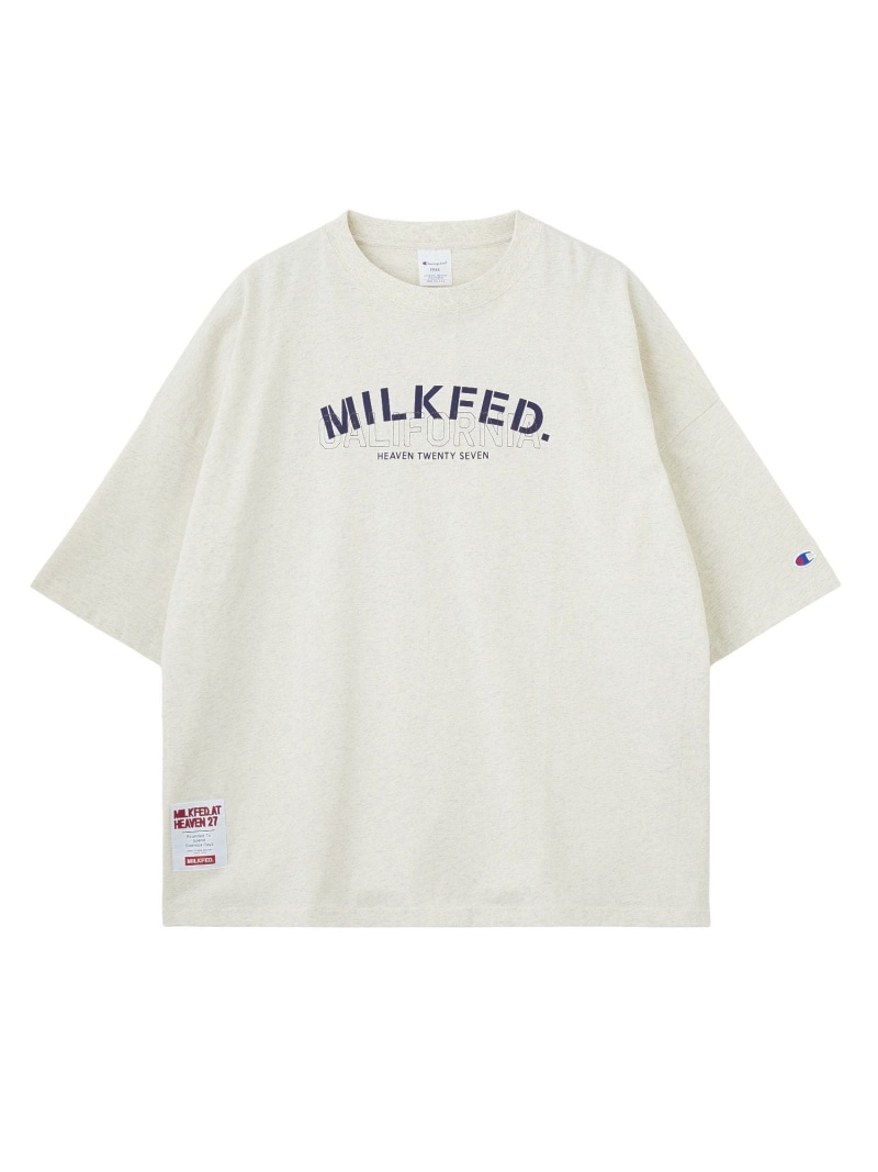 MILKFED.ICHAMPION LAYER LOGO BIG TEE MILKFED. ミルクフェド トップス カットソー・Tシャツ ネイビー ブラック【送料無料】[ Fashion] 7,227円