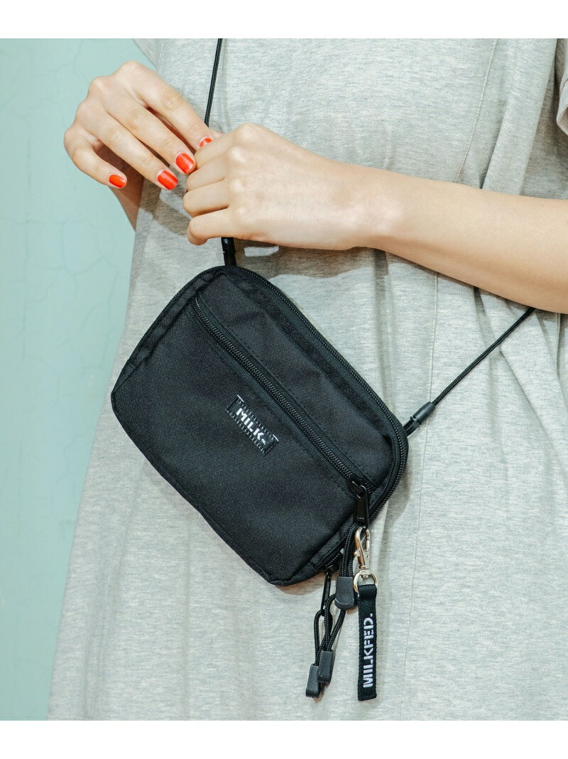 1155円 【テレビで話題】 MLT SHOULDER POUCH ポーチ MILKFED. ミルクフェド 財布 ケース ブラック レッド Rakuten Fashion