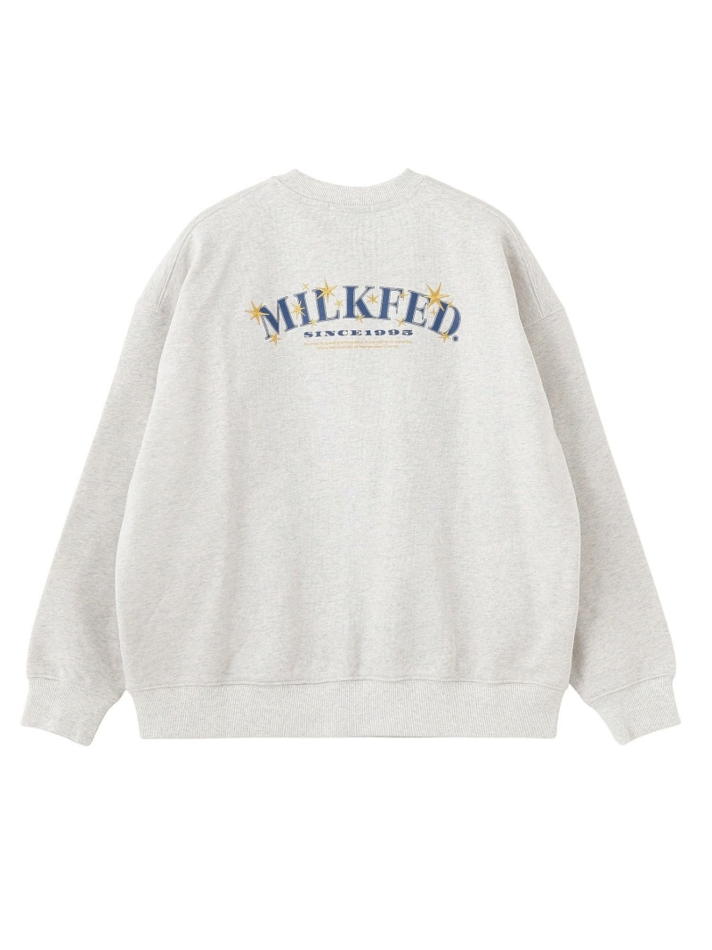 STARS AND LOGO WIDE CREW SWEAT MILKFED. ミルクフェド トップス スウェット・トレーナー 薄墨色【貨物輸送無料】[ Fashion]